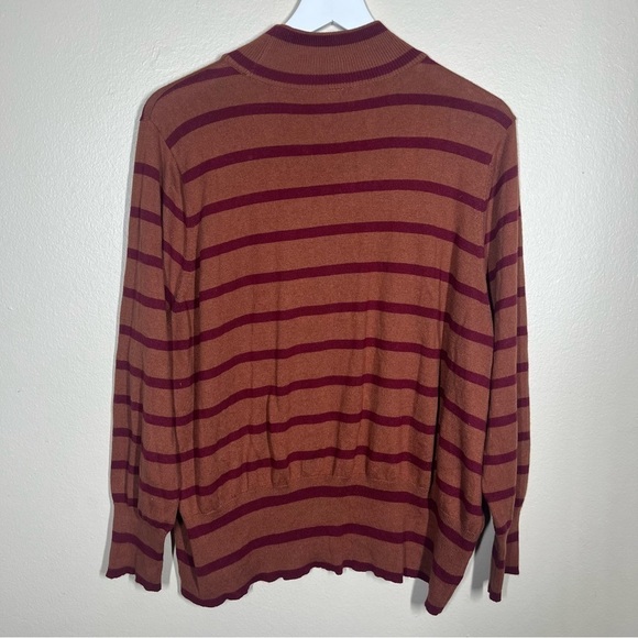 Seven7 Melissa McCarthy Stripe Mock Neck Sweater Womens Plus Size 3X Cotton - Picture 4 of 8